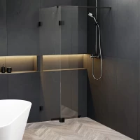 Душевая перегородка Riho Scandic NXT X402 G001127121 137,2 см, профиль черный матовый, стекло прозрачное