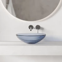 Раковина-чаша Abber Kristall AT2802Saphir 50x35 см, накладная, сапфир