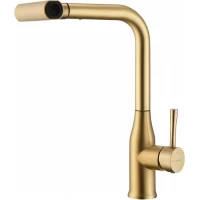 Смеситель для кухни Splenka S206.49.03 с выдвижным изливом, золотой матовый