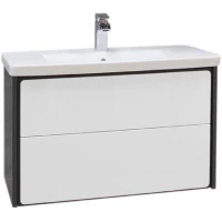 Тумба с раковиной белый глянец/антрацит 80 см Roca Ronda ZRU9302965 + 327470000