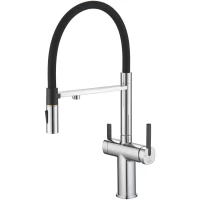 Смеситель для кухни Rose R358 с подключением к фильтру, гибким изливом, хром