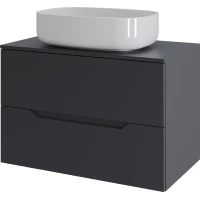 Тумба с раковиной Orange Line Li-70TugMDF+B07-540W 70,2 см, подвесная, со столешницей, графит матовый
