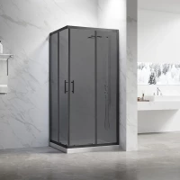 Душевой уголок Veconi Rovigo RV27B-100100-05-C8 100x100 см, профиль черный матовый, стекло тонированное