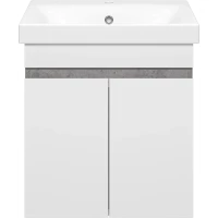 Тумба под раковину Misty Ронда П-Рон-01050-0521 47 см, подвесная, бетон/белый глянец