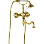 Изображение товара смеситель для ванны с поворотным изливом золото 24 карата cezares venezia venezia-vdfm2-03/24-bi