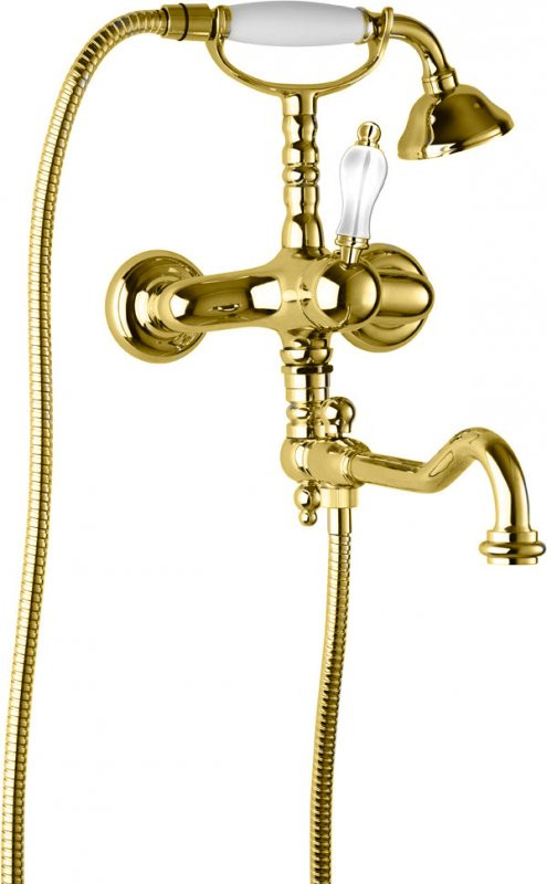 Смеситель для ванны с поворотным изливом золото 24 карата Cezares Venezia VENEZIA-VDFM2-03/24-Bi VENEZIAVDFM203/24BI - фото 1