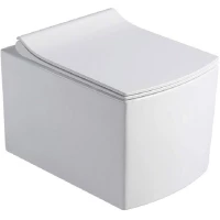 Унитаз подвесной Black & White 719W00 безободковый, с сиденьем микролифт, белый