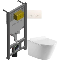 Комплект подвесной унитаз MEER MR-2102 + система инсталляции Jacob Delafon E29025-NF + E29026-01R