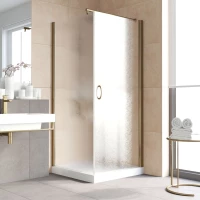 Душевой уголок Vegas Glass EP-Fis LUX 90 05 02 R 90x90 см R, профиль бронза, стекло шиншилла