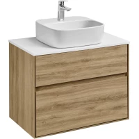 Тумба с раковиной дуб эльвезия/белый глянец 74,5 см Акватон Либерти 1A2795K4LY010