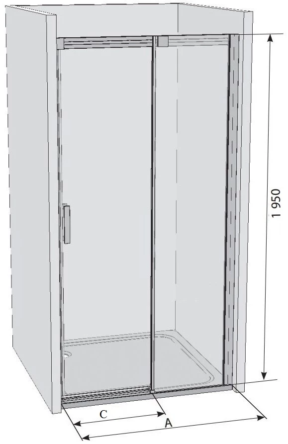 Душевая раздвижная дверь Ravak Matrix MSD2 120 R блестящий Transparent 0WPG0C00Z1 - фото 3