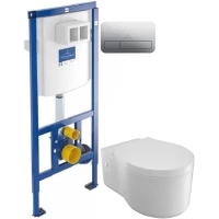 Комплект подвесной унитаз Jacob Delafon Viragio E4773-00 + система инсталляции Villeroy & Boch 92246100 + 92249061
