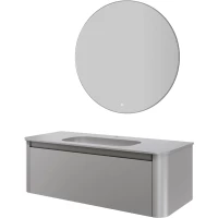 Комплект мебели Armadi Art Voi Luna 782-120-L + 786-120-L + 545-100-CR 122 см, подвесной, серый матовый