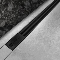 Душевой трап (лоток) Berges Super Slim 095152 60 см, с решеткой, щелевой, черный матовый