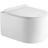 Унитаз подвесной Grossman Thin Rim GR-5606SQ безободковый, торнадо, с сиденьем микролифт, белый