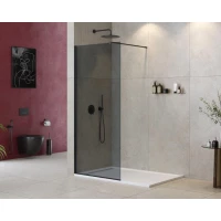 Душевая перегородка Cezares Liberta LIBERTA-L-1-110-120-GR-NERO 110 см, профиль черный матовый, стекло графитовое