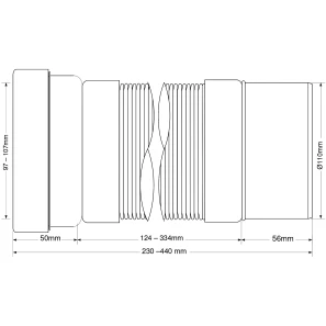 Изображение товара гофра для унитаза 23-44 см mcalpine mrwc-f23p