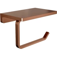 Держатель туалетной бумаги Knotlor Oval PH101RB с полкой для телефона, бронза матовая