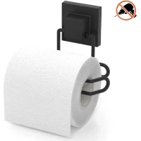 Держатель туалетной бумаги Tekno-tel EF271B самоклеящийся, черный матовый