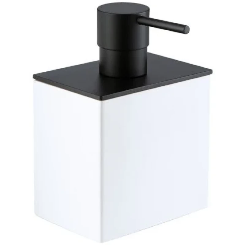 Дозатор для жидкого мыла Stil Haus Rettangolo 1203(23-BI) настольный, черный матовый/белый