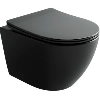 Унитаз подвесной Ceramica Nova Uno CN11001TMB безободковый, торнадо, с сиденьем микролифт, черный матовый