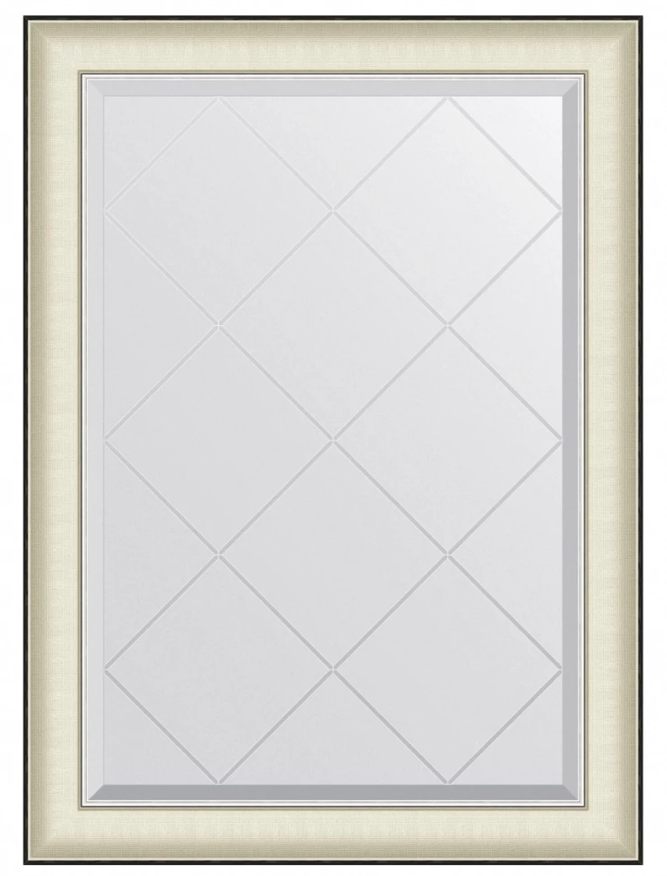 Зеркало 74x102 см белая кожа с хромом Evoform Exclusive-G BY 4569