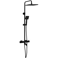 Душевая система Gappo G2491-6 250 мм, с термостатом, черный матовый