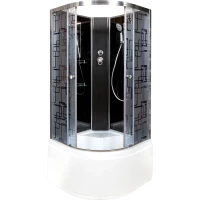Душевая кабина 90x90x208 см Deto BM4590NBLACK матовое с прозрачным узором