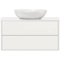 Тумба под раковину Belux Джаз НП 100-02 4810924283061 102 см, подвесная, со столешницей, белый глянец