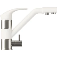 Смеситель для кухни с подключением к фильтру белый хлопок Polygran Дуо 660700