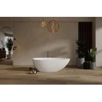 Ванна из литьевого мрамора Abber Stein AS9611NM-1.7 170x80 см, отдельностоящая, белый матовый