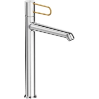 Смеситель для раковины Jacob Delafon Odeon Rive Gauche E21030-GLD-CP с донным клапаном, хром/золотой