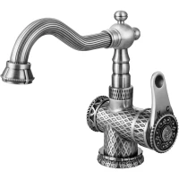 Смеситель для раковины Zorg Antic A 413U-SL серебро