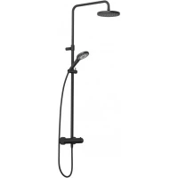 Душевая система Kludi Dive S 6907939-00 200 мм, с термостатом, черный матовый