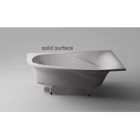 Ванна из литьевого мрамора Astra-Form Селена Solid Surface 01010081 170x100 см R, угловая, белый матовый