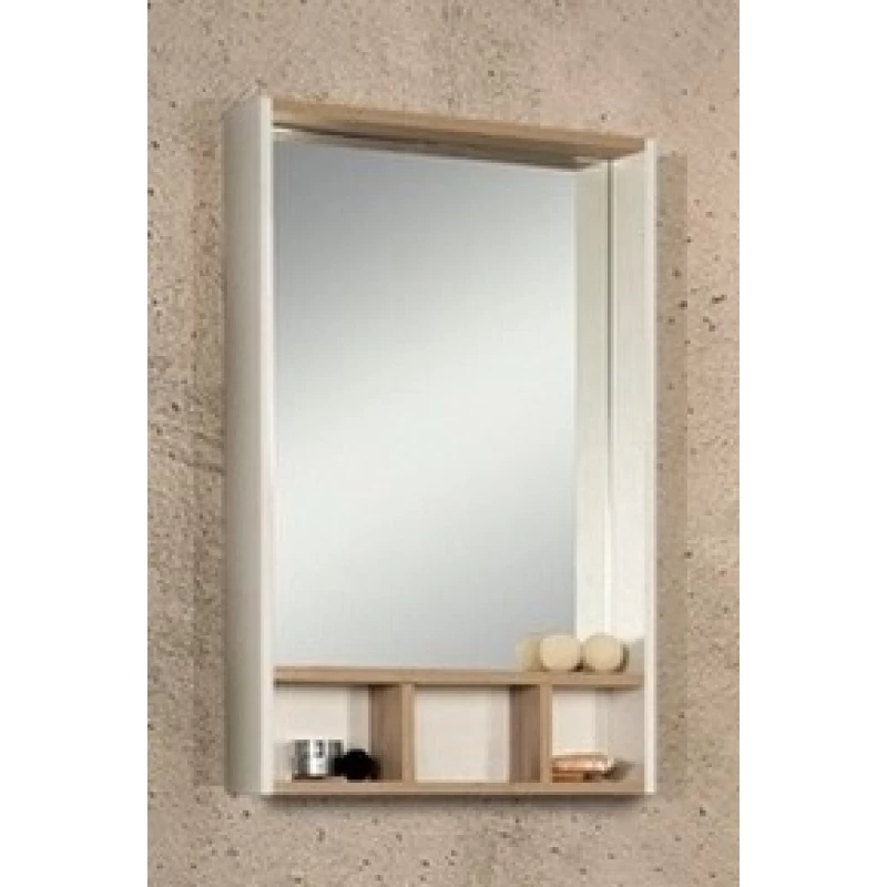 Зеркальный шкаф Йорк 60 Белый глянец/Дуб сонома Aquaton 1A170102YOAD0