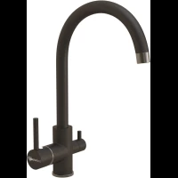 Смеситель для кухни Uperwood UPD-003-05 с подключением к фильтру, вороненая сталь/уголь