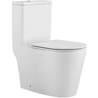 Унитаз-компакт CeramaLux TR2178MN безободковый, торнадо, с сиденьем микролифт, белый