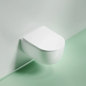 Изображение товара унитаз подвесной ceramica nova modena cn6063mw безободковый, с сиденьем микролифт, белый матовый