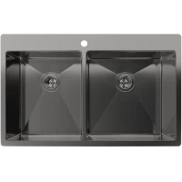 Кухонная мойка Rivelato Rinox 8050 B2 PVD black 80x50 см, черный