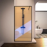 Душевая перегородка Veconi Korato KR81BC-110-09-C8 110 см, профиль черный матовый, стекло хамелеон