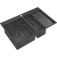 Кухонная мойка Zorg PVD 5178-2-L GRAFIT 78x51 см, графит