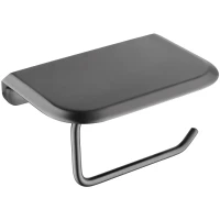 Держатель туалетной бумаги Cezares Liner LINER-PHM-GM с полкой для телефона, оружейная сталь матовый