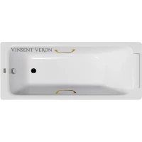 Ванна чугунная Vinsent Veron Italon VIT1707045H/VH0012GD 170x70 см, с ручками, белый