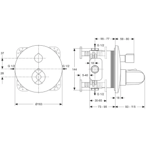 Изображение товара термостат для душа ideal standard ceratherm 100 new a4659aa