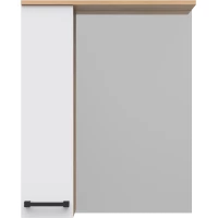 Зеркальный шкаф Misty Крафт П-Кра-02060-011Л 60,4x75,2 см L, белый глянец/дуб крафт золотой