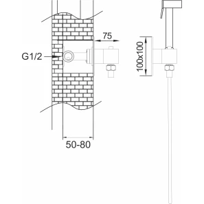 Изображение товара гигиенический душ rose r965h с термостатом, черный матовый