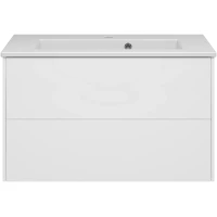 Тумба под раковину Brevita Toy TOY-09080-0102Я 79,6 см, подвесная, белый глянец