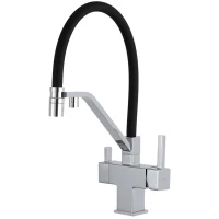 Смеситель для кухни Gappo G4395-60 с подключением к фильтру, гибким изливом, хром