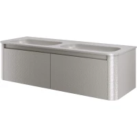 Тумба под раковину Armadi Art Voi Stonefinish Stonegrey 782-140-SF-SG 140 см, подвесная, светло-серый камень матовый